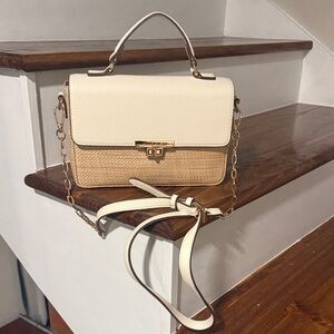 Anne Klein Elegant Cream and Tan Handbag